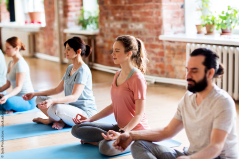 Mehrere Personen beim Yoga