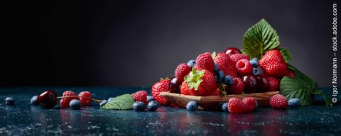 Berries closeup colorful assorted mix.