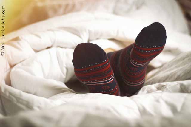 Wollsocken Im Bett