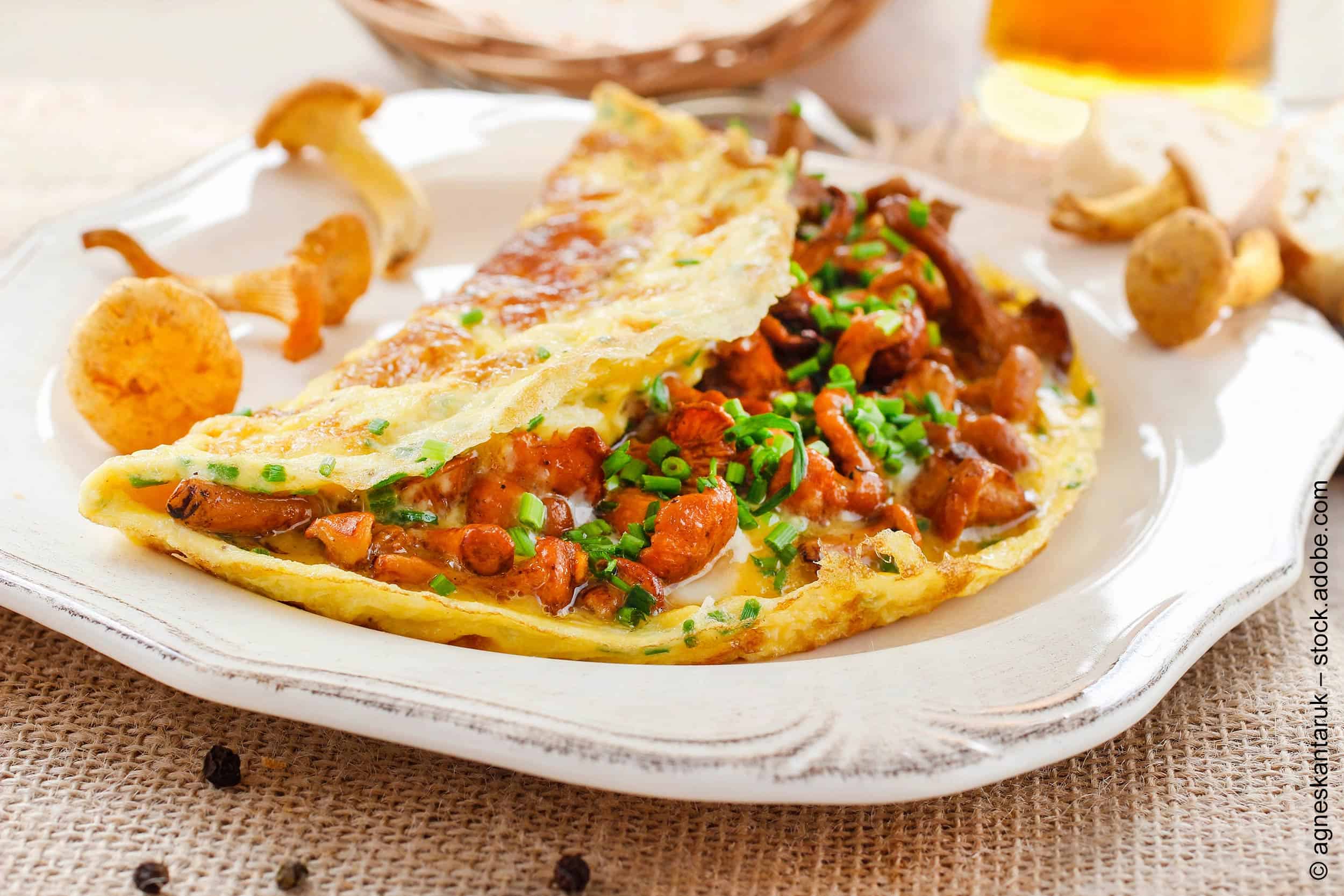 Omelettes Mit Pfifferlingen